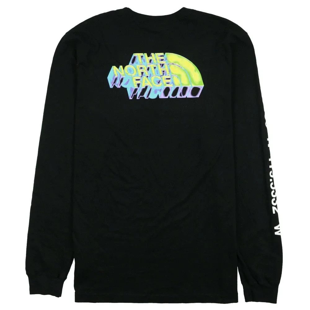 The North Face Distorted Half Dome Long Sleeve Shirt Black Purple NF0A5IVGJK3 S